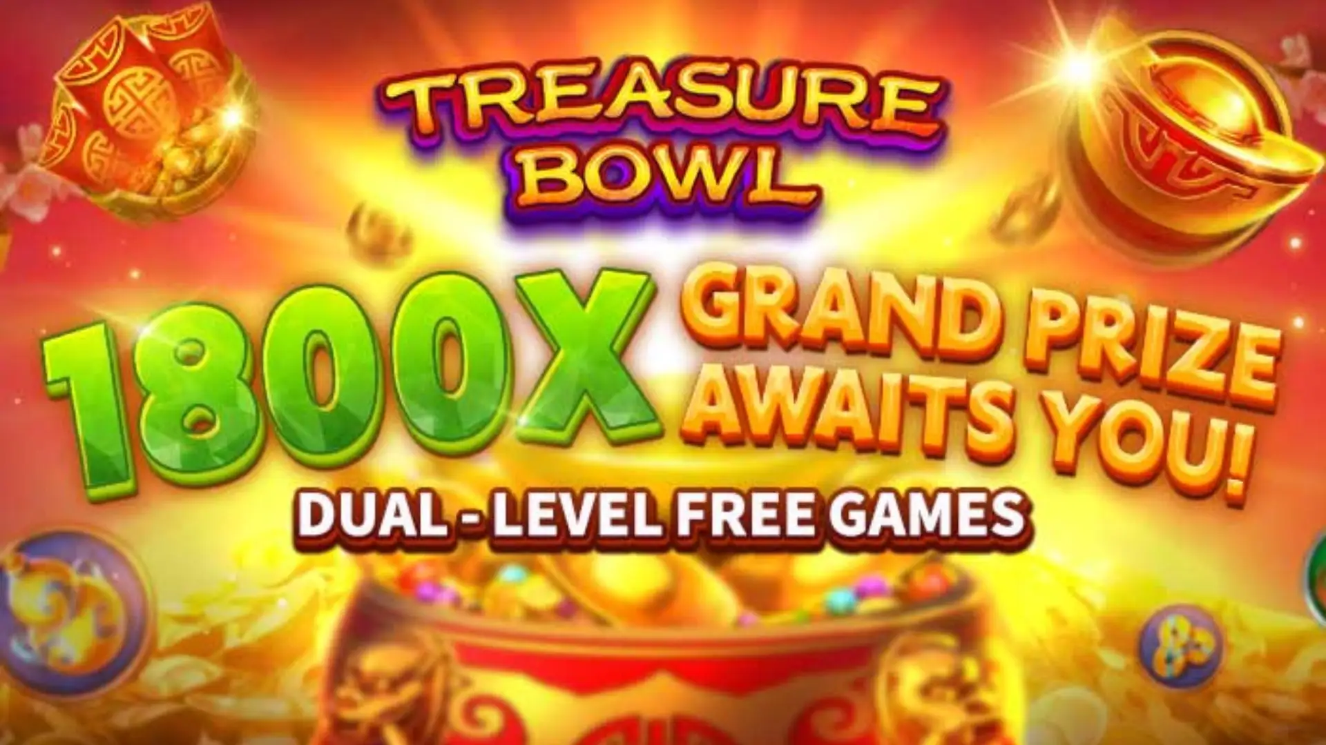 Multiplicadores Treasure Bowl fun999 - 7777x Máximo com Tigela Dourada